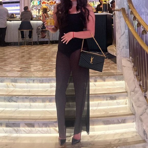 Black maxi bodysuit mesh dress Zara size small worn once - Picture 2 of 4